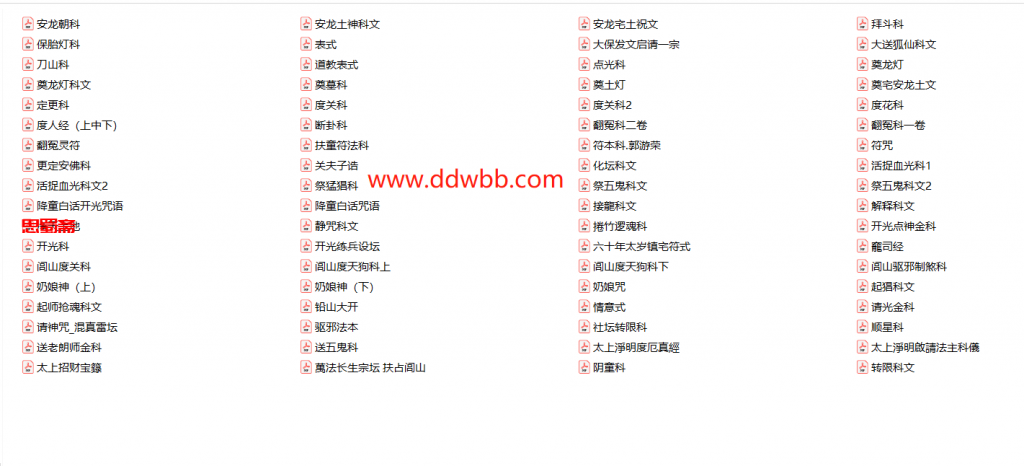 闾山 72套科仪经书